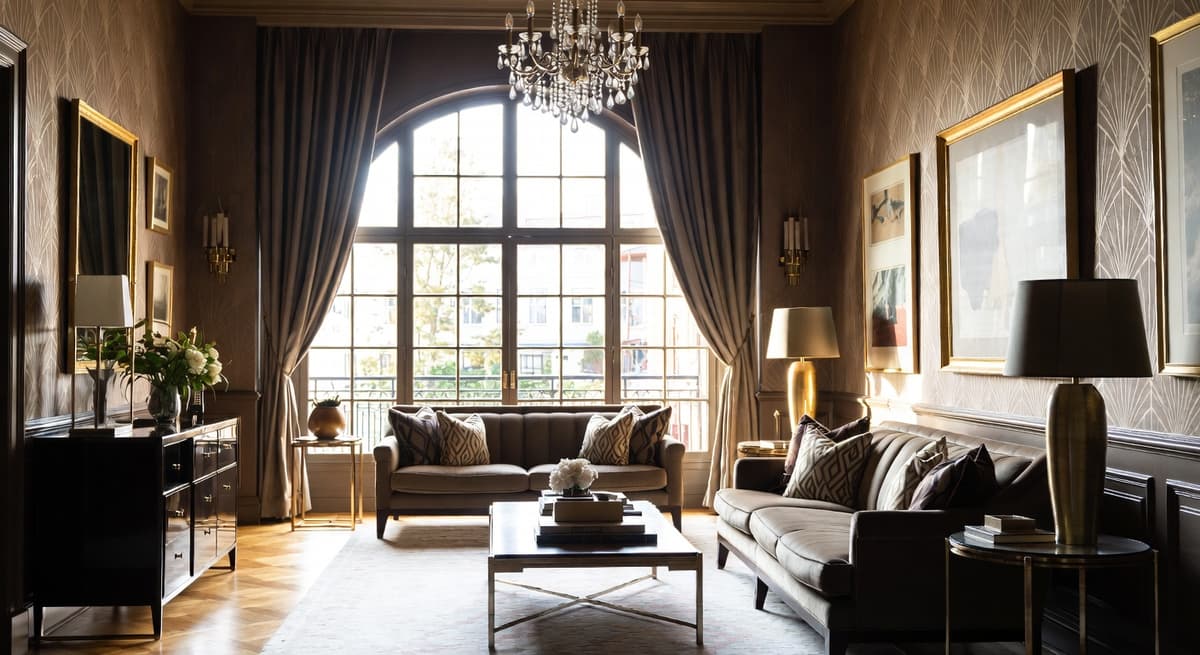 Find similar furniture alternatives for an art deco living room