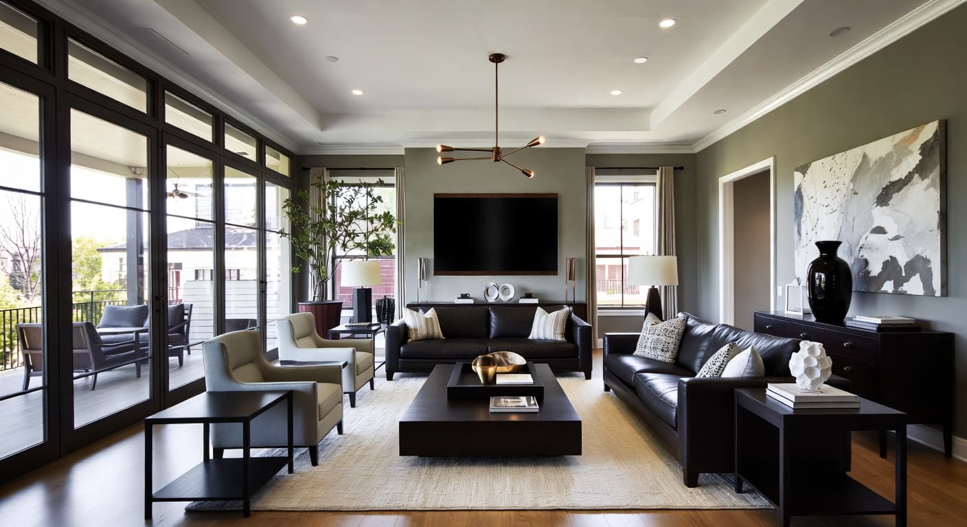 Contemporary living room showcasing AI-identified furniture pieces