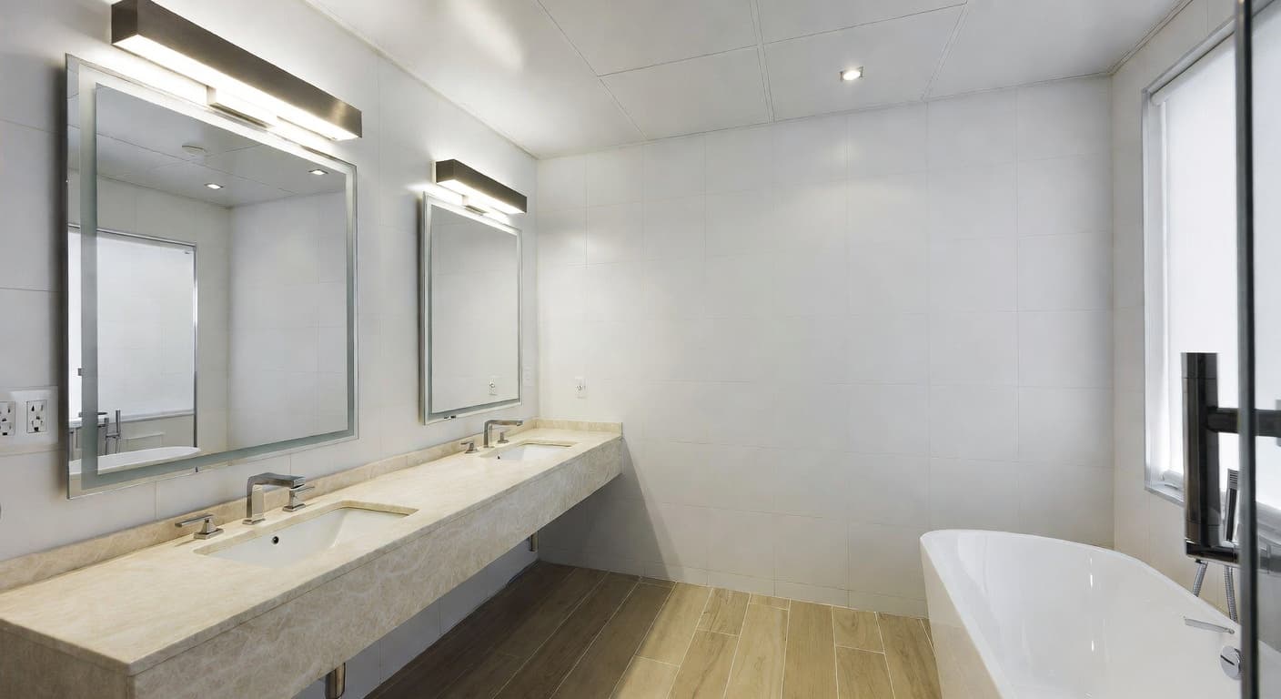 Modern bathroom interior design - featuring modern style furniture, decor, colors, and layout ideas for your bathroom