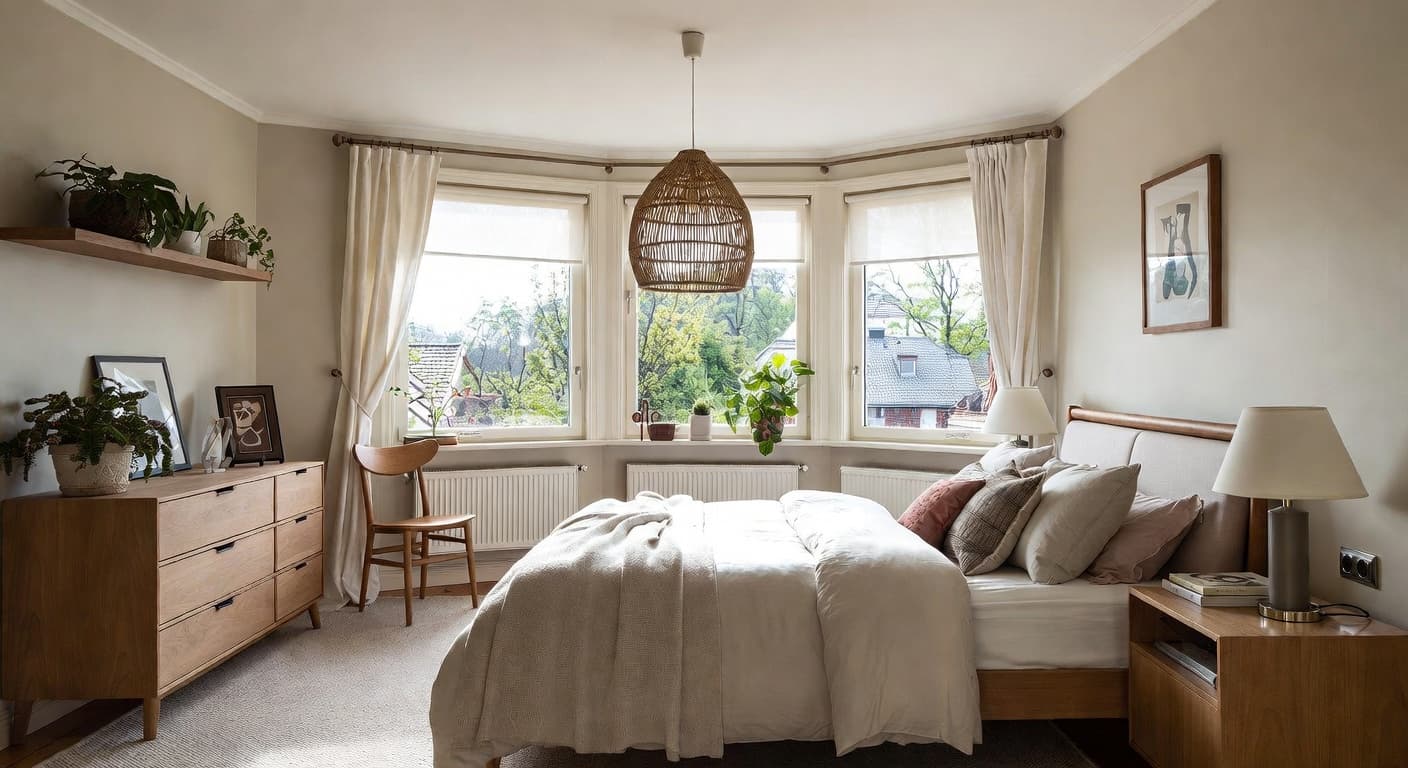 Scandinavian bedroom interior design - featuring scandinavian style furniture, decor, colors, and layout ideas for your bedroom