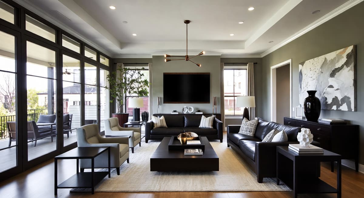 AI decor finder analyzing home accessories in a contemporary living room