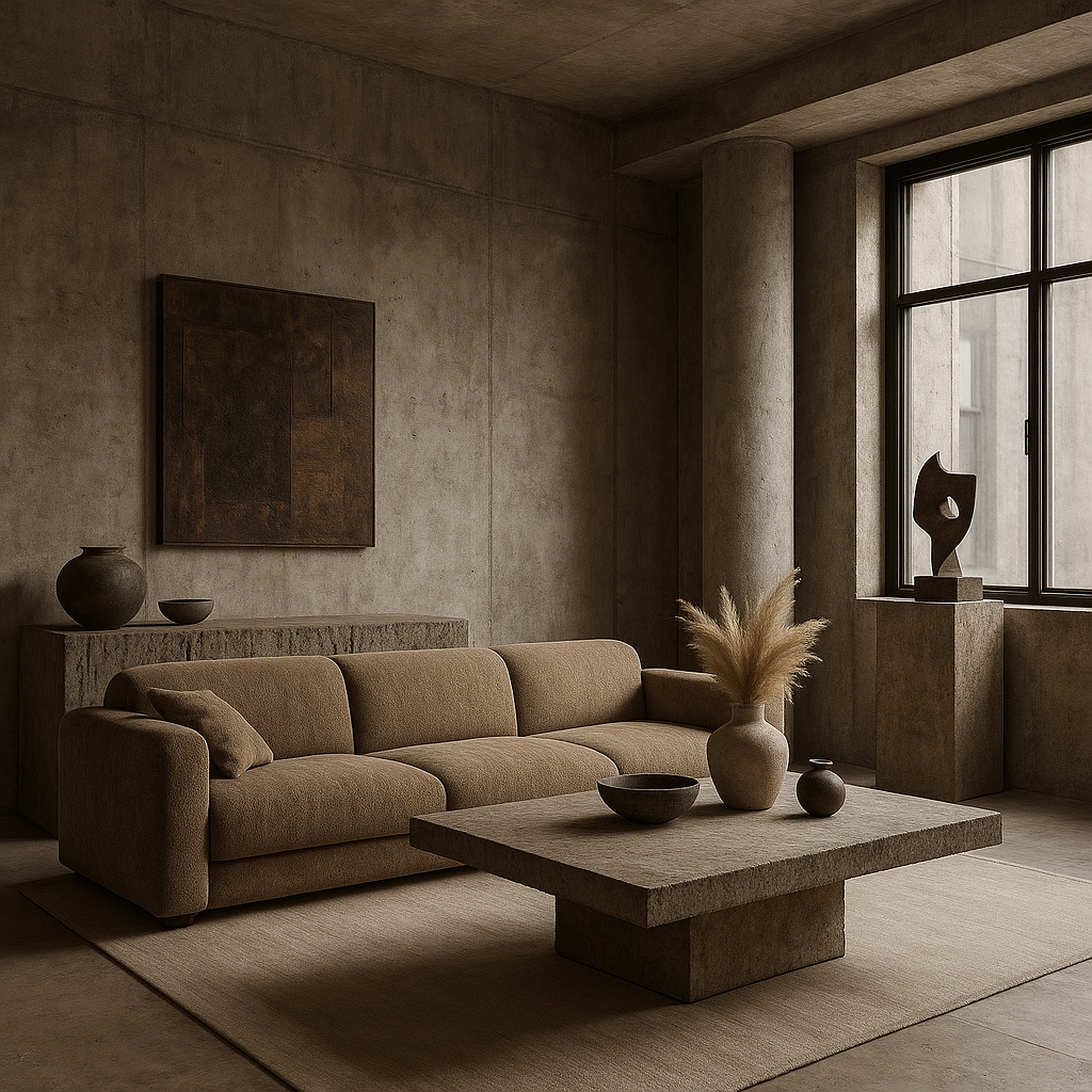 Brutalist interior design style