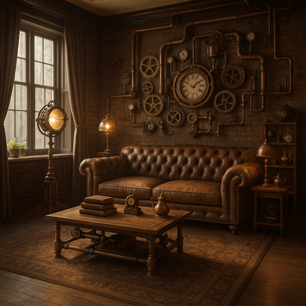 Steampunk interior design style