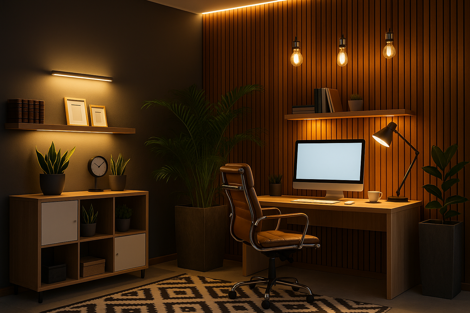 Lighting design example showing layered lighting